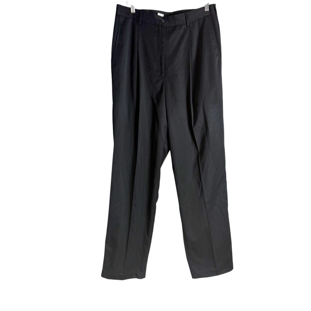 Liz Claiborne Elisabeth Black Pleated Straight Leg Dress Pants Size 14